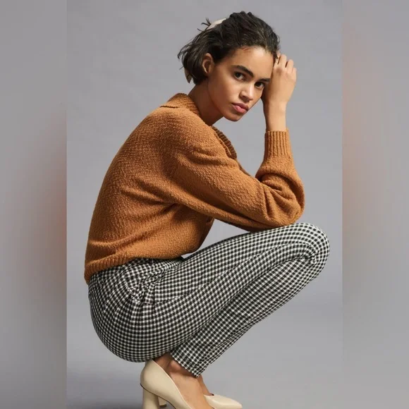 Maeve Black and White Gingham High-Rise Leggings #13 - Picture 2 of 8